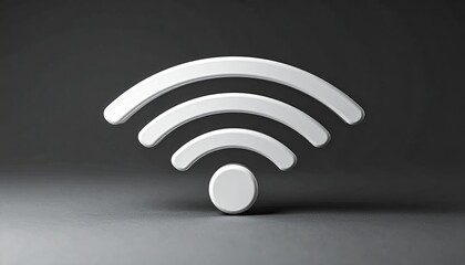 Wi-Fi signal symbol in center of dark gray background for connection concept