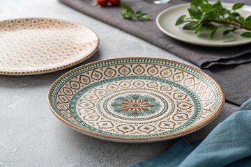 ceramic plates on the table