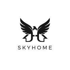 Skyhome logo with a stylized eagle and house elements, representing real estate and freedom.