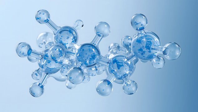 Abstract blue molecule structure background, Science and medical technology concept, 3D rendering