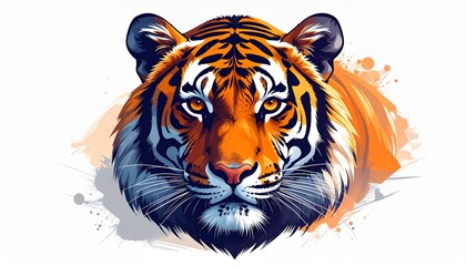 Experience the mesmerizing world of tiger animal design sticker logo minimalist