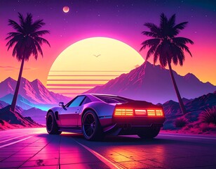 Step into the futuristic world of synthwave design! Experience a unique blend