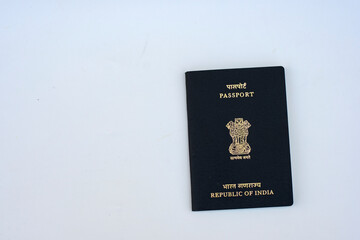 Indian Passport on White Background for Travel and Identification Concept