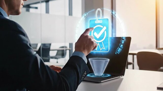 Quality Assurance and Compliance - Business Professional Using Laptop.