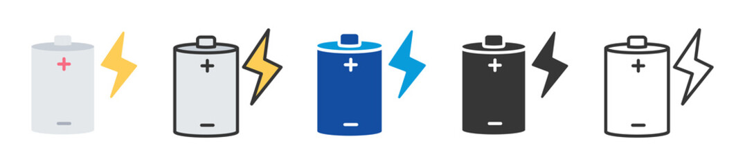 electricity storage icon set multi style various collection