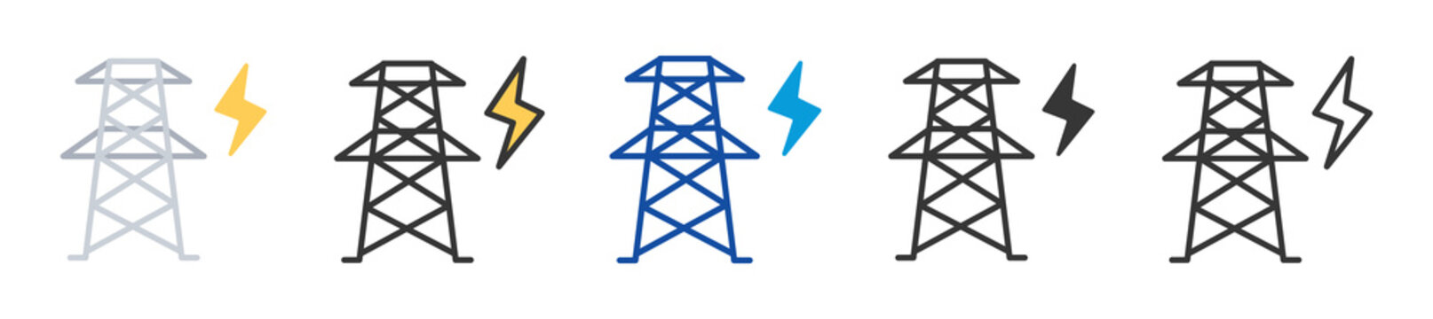 power grid icon set multi style various collection