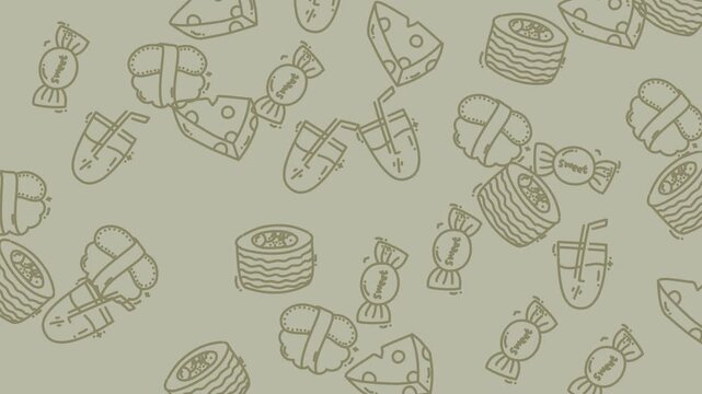 Sweet Treats Galore - A Delightful Dessert Pattern Animation.