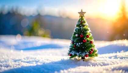 Obraz premium christmas tree in the snow