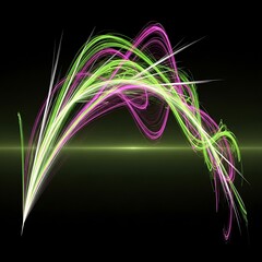 Radiant light streaks forming a graceful arch against darkness background