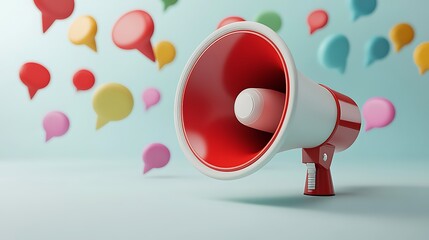 Amplify your message with this vibrant megaphone and speech bubbles, perfect for announcements, promotions, and sharing news with a modern flair