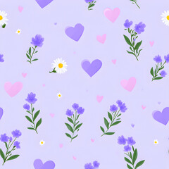 Flat seamless pattern background, generation AI 