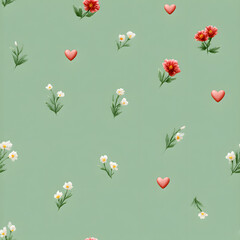 Flat seamless pattern background, generation AI 