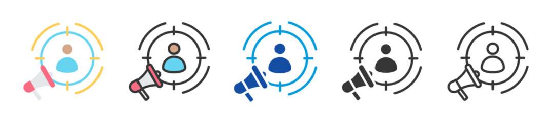 target audience icon set multi style various collection
