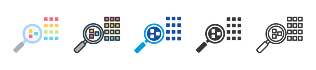 data sampling icon set multi style various collection