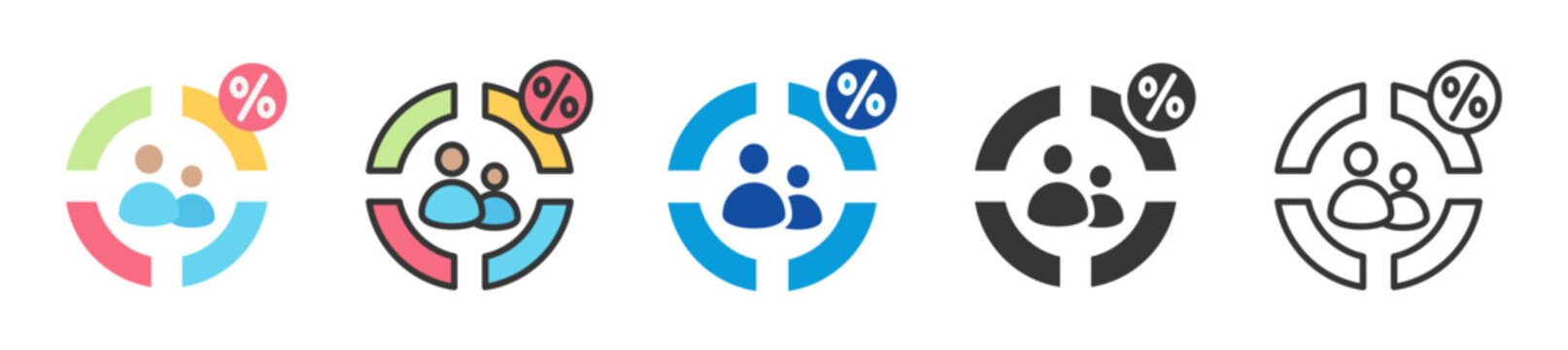 demographic icon set multi style various collection