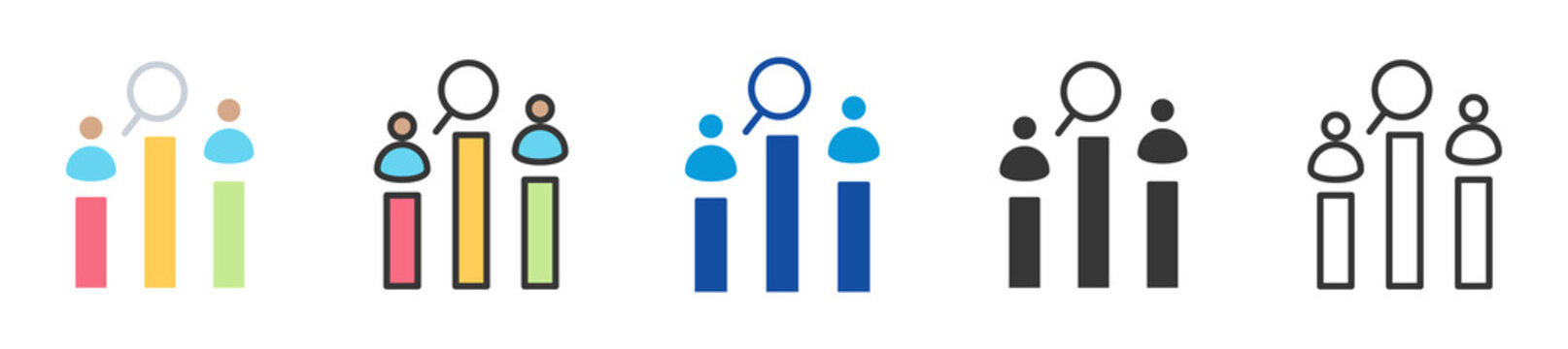 competitor analysis icon set multi style various collection