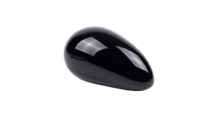 Black computer mouse isolated on white background.