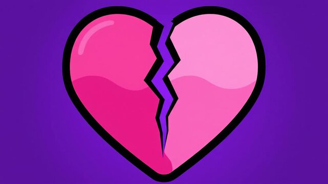 Broken Heart Symbolizing Sadness and Heartbreak.