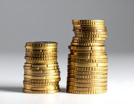 Two stacks of gold coins