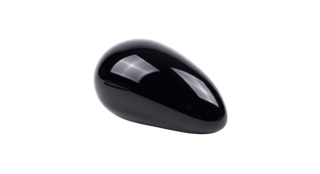 Black computer mouse isolated on white background.