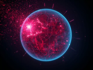 A Luminous Sphere of Crackling Crimson Energy with a Cool Blue Aura.