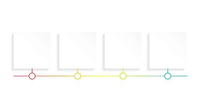 Course presentation infographic 4 steps template animation. Education. Sequence options HD video. Animated blank diagram visualization. Process layout empty design element. Motion graphics