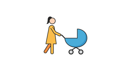 woman pushing baby stroller enjoying a leisurely walk in the park suitable for parenting blogs health and wellness content illustrating family activities.
