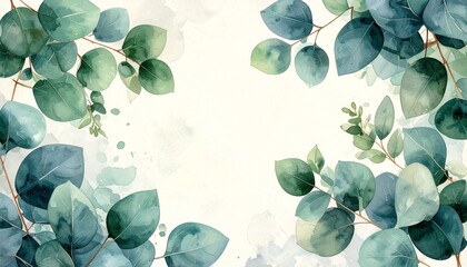 abstract background with leaves, blue and green leaves, green leaves background, 