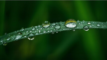 water drops on a grass 