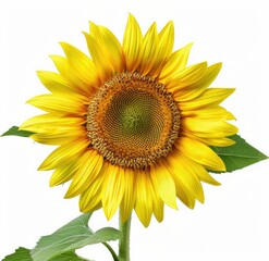 Single Sunflower Isolated, Showing Seed Core. Garden backdrop. Floral use case