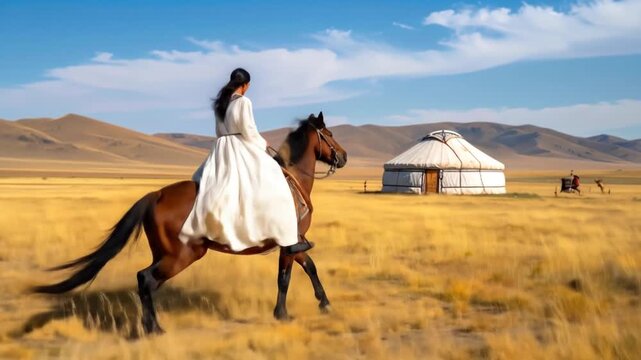Horse Rider in Mongolia.