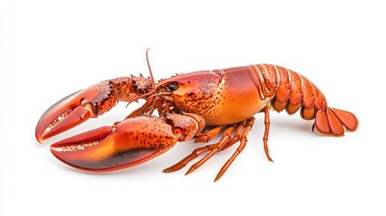Fresh Red Lobster on White Background