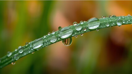 water drops on a grass 