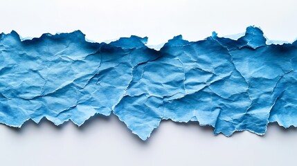 Abstract textured blue paper background with torn edges creating a modern, artistic feel for creative design projects and invitations or announcements