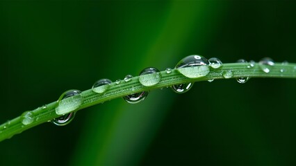 water drops on a grass 