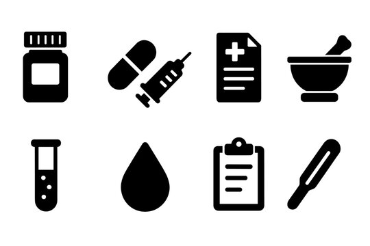 Kitchen and cooking solid icon set. Culinary, food preparation essentials collection