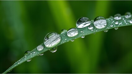 water drops on a grass 