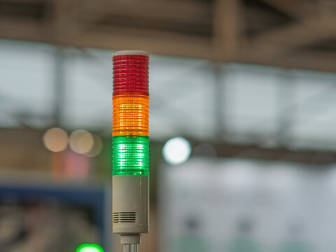 Industrial Signal Tower with Color-Coded Indicator Lights for Safety
