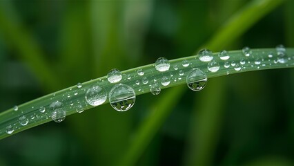 water drops on a grass 