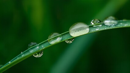 water drops on a grass 