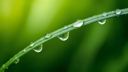 water drops on a grass 