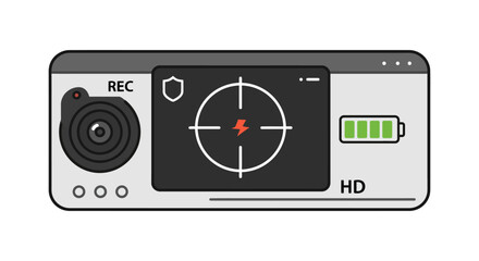Fototapeta premium action camera recording showing target focus for content creators ideal for tech reviews extreme sports videos and outdoor adventure documentaries.