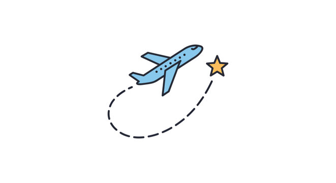 Airplane to success plane flying toward a star symbolizing aspirations achievement and travel goals ideal for travel blogs and motivational content.