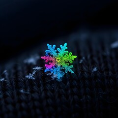 Close-up of abstract snowflakes on a cloth surface.