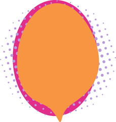 Naklejka premium Chat communication balloon with halftone dots flat design, colorful pop art form, 90s cartoon icon, isolated decorative quote box