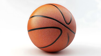 Get ready for game day with this dynamic basketball on white perfect for sports marketing, fitness campaigns, and athletic team promotions today