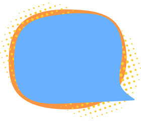 Fototapeta premium Communication message bubble flat cartoon icon, colorful comic balloon, cute raster clipping with dotted halftone effect