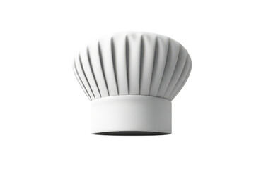 Realistic 3d rendering of a classic white pleated chef hat, also known as a toque blanche, isolated on transparent background, symbolizing culinary profession and cooking expertise