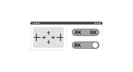 Fototapeta premium illustrating 8k resolution display technology showing 4k vs 8k switch options perfect for showcasing visual clarity and advanced screen tech