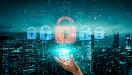 Digital security concept illustrating a cybersecurity breach, with a red unlocked padlock indicating data exposure among secure systems, emphasizing system vulnerability and risk Vouch